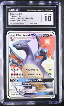 Pokemon Charizard GX Hidden Fates Full Art #SV49 CGC 10 - Image 1