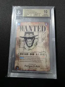 Portgas.D.Ace (SP) OP13 *ERROR* Wanted Poster One Piece English BGS 10 PRISTINE - Image 1