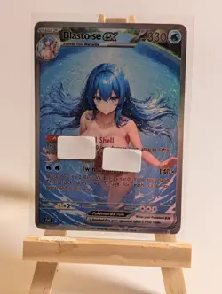 Pokemon Anime Waifu Blastoise EX Rare Full Art Doujin ACG Custom Art Card - Image 1