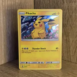 Pokemon Pikachu TCG SM206 Black Star Promo Holo Card Near Mint Condition - Image 1