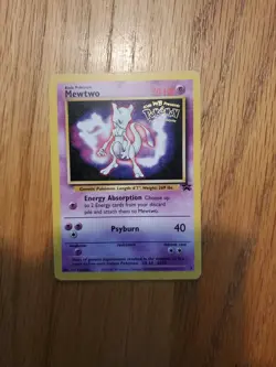 Pokemon Card Promo Mewtwo In Played Condition - Image 1