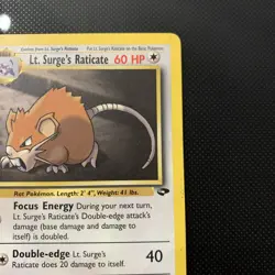 Pokemon TCG Lt. Surge's Raticate Gym Heroes 53/132 Ken Sugimori HP - Image 3