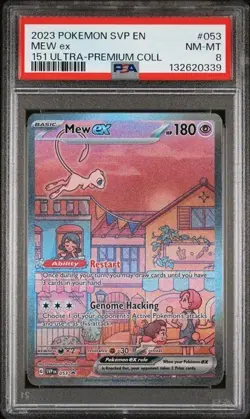 2023 POKEMON SVP EN-SV BLACK STAR PROMO 151 ULTRA-PREMIUM COLL #053 MEW EX PSA 8 - Image 1