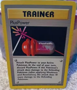 pokemon PlusPower Trainer Card 84/102 From Original Base Set From 1995 - Image 1