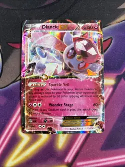 Diancie EX 72/124 Fates Collide Pokemon Card Nintendo Ultra Rare Holo - Lp - Image 1
