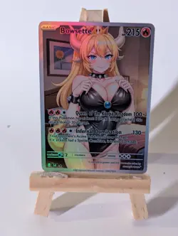 Pokemon Anime Waifu Bowsette Rare Full Art Doujin ACG Custom Art Card - Image 1