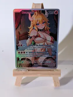 Pokemon Anime Waifu Bowsette Rare Full Art Doujin ACG Custom Art Card - Image 1