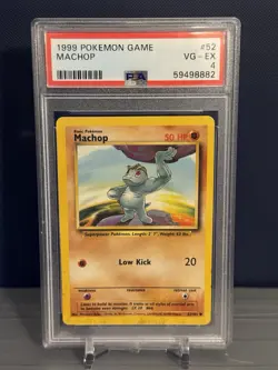 1999 Pokemon #52/102 Machop PSA 4 VG-EX - Image 1