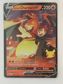 Pokemon TCG Lance's Charizard V Celebrations SWSH133 Black Star Promo Near Mint - Image 1