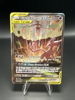 Pokemon TCG Espeon & Deoxys GX SM240 Black Star Promo Holo A - Image 1