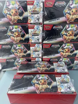 Sam’s Club Pokemon Prismatic Evolutions 10X Surprise Box & Booster Bundle Lot - Image 1