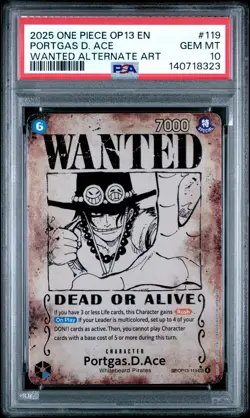 2025 ONE PIECE OP13-CARRYING ON HIS WILL #119 PORTGAS D. ACE PSA 10 - Image 1