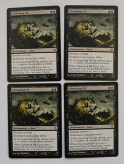 4x Glistening Oil New Phyrexia Regular (NM) MTG Magic The Gathering - Image 1