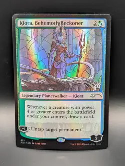 MTG - Kiora Behemoth Beckoner - STAINED GLASS FOIL - Leg Planeswalker - SLD #532 - Image 1