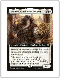 1x Losheel, Clockwork Scholar, Extended Art, Magic the Gathering MTG NM - Image 1