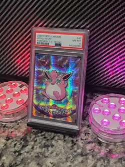 Wigglytuff *TEKNO* 2000 Pokemon Topps Chrome TV #40 PSA 8 NM-MT RARE POP 6 🔥🔥 - Image 2