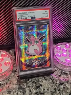 Wigglytuff *TEKNO* 2000 Pokemon Topps Chrome TV #40 PSA 8 NM-MT RARE POP 6 🔥🔥 - Image 3