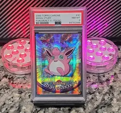 Wigglytuff *TEKNO* 2000 Pokemon Topps Chrome TV #40 PSA 8 NM-MT RARE POP 6 🔥🔥 - Image 4