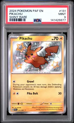 2024 POKEMON PAF EN-PALDEAN FATES SHINY RARE #131 PIKACHU PSA 9 - Image 1