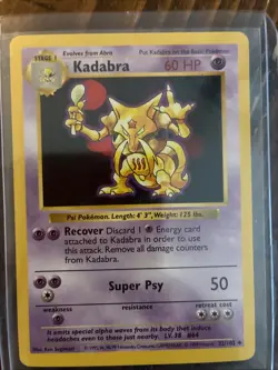 1999 POKEMON GAME 32 KADABRA Mint Condition Perfect Ready To Grade - Image 1