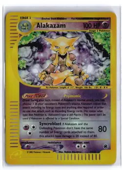 Pokemon ALAKAZAM 1/165 Reverse Holo Rare (Expedition) LP/Light Play - Image 1