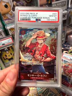 2022 One Piece Japanese Champion Set Purchase Bonus #001 Monkey D Luffy PSA 10 - Image 1