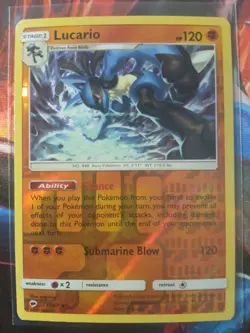 Lucario 71/147 - Burning Shadows - Reverse Holo Pokemon Card - Near Mint - Image 1