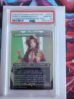 MTG Final Fantasy Aerith Gainsborough Borderless-Foil Card PSA 10 - Image 1