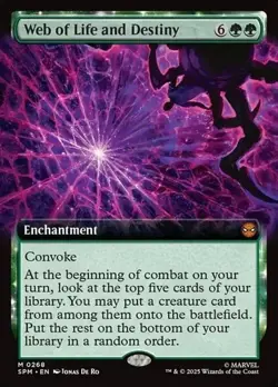 MTG Web of Life and Destiny #0268 Extended Art Mythic Marvel’s Spider-Man (SPM) - Image 1