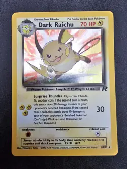 ⚡ Pokemon TCG Dark Raichu 83/82 - Holo Card - Team Rocket - Near Mint (NM) ⚡ - Image 1