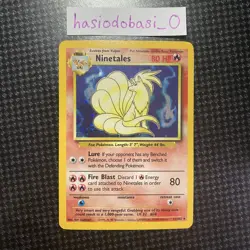 Pokemon TCG Ninetales 12/102 Base Set Holo Rare Unlimited LP Condition - Image 1