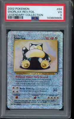 2002 Snorlax 64/110 Legendary Collection Reverse Holo #64 PSA 3 Pokemon - Image 1