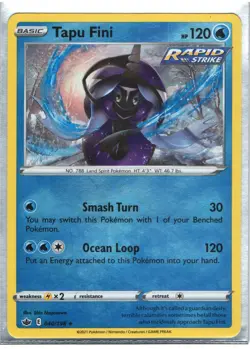 Tapu Fini - 040/198 - Holo Rare - Reverse Holo Pokemon SS06 Chilling Reign - Image 1
