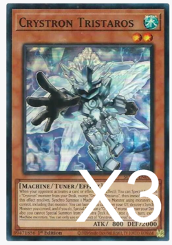 3X Crystron Tristaros SUDA-EN019 Super Rare 1st Edition NM YUGIOH - Image 1