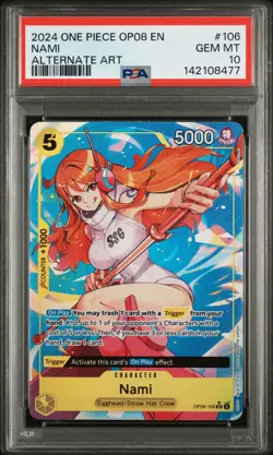 2024 ONE PIECE OP08-TWO LEGENDS ALTERNATE ART #106 NAMI PSA 10 - Image 1