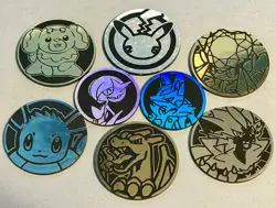 Lot of 8 Pokemon Coins Mix - Charizard, 25th Pikachu, Gardevoir, Lucario, Eevee - Image 1