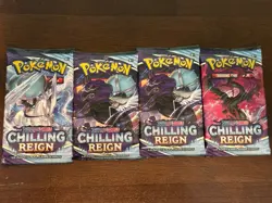 Chilling Reign Booster Packs Lot of 4 Factory Sealed Pokemon Packs! 820650808470 - Image 1