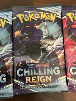 Chilling Reign Booster Packs Lot of 4 Factory Sealed Pokemon Packs! 820650808470 - Image 2