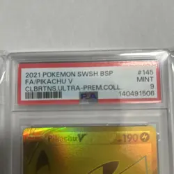 2021 Pokemon SWSH BSP Ultra Premium Coll Celebrations #145 Pikachu V FA PSA 9 - Image 2