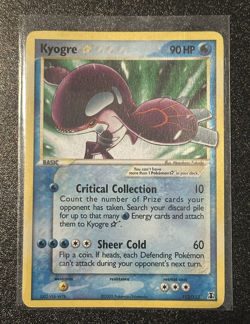 MP ⭐ GOLD STAR KYOGRE #112 HOLO FOIL 2005 POKEMON EX DELTA SPECIES VINTAGE - Image 1