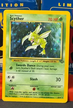 Pokemon-1999-Jungle-Scyther-10-HOLO - Image 1