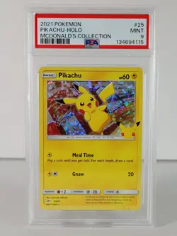 Pikachu - Confetti Foil - McDonald's Collection - 25/25 - POKEMON 2021 - PSA 9 - Image 1