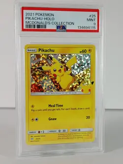 Pikachu - Confetti Foil - McDonald's Collection - 25/25 - POKEMON 2021 - PSA 9 - Image 2
