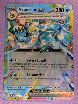 Vaporeon ex 023/131 Sv: Prismatic Evolutions Holo Pokemon TCG (NM) - Image 1