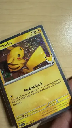 Pikachu 051 /162 Stamped 2026 Pokemon Day 30th Anniversary Promo Cosmos w/ SWIRL - Image 1