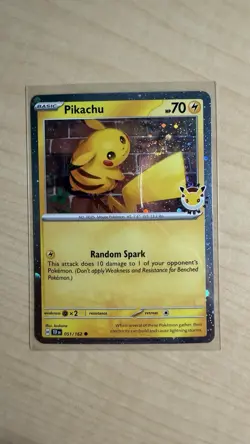 Pikachu 051 /162 Stamped 2026 Pokemon Day 30th Anniversary Promo Cosmos w/ SWIRL - Image 3