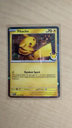 Pikachu 051 /162 Stamped 2026 Pokemon Day 30th Anniversary Promo Cosmos w/ SWIRL - Image 5