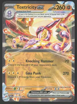 Toxtricity ex 100/182 Double Rare Pokemon TCG SV04: Paradox Rift NM - Image 1