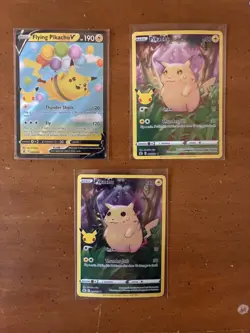 Lot of 3 Pikachu Celebrations Pokemon Cards TCG NM - Image 1