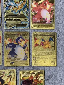 Set of 15 Charizard V, VMax, GX &More Gold Foil Fan Art Cards - Image 5